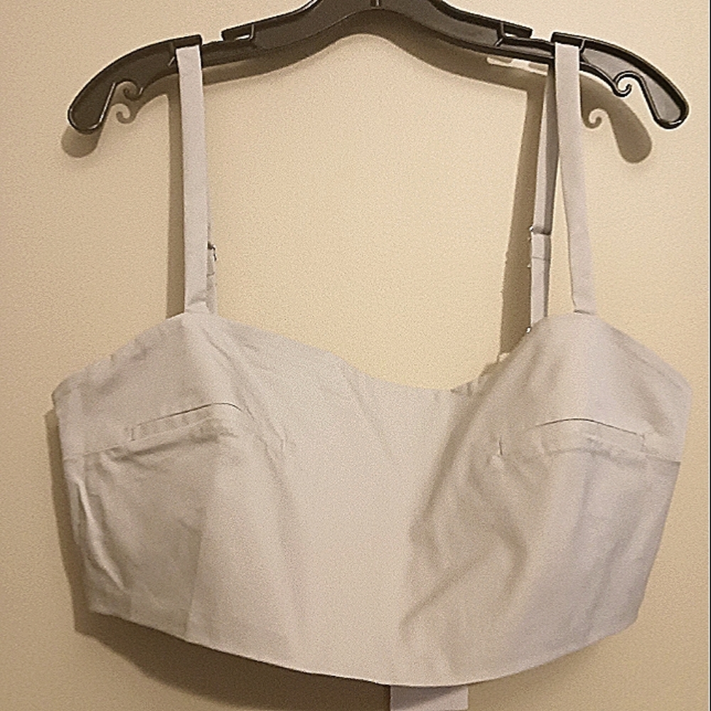 ZARA Grey Spaghetti Strap Crop Shirt